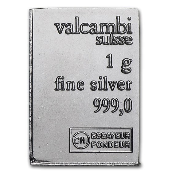 1 gram Silver Bar - Valcambi 1 gram Silver Bar - Valcambi